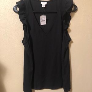 J Crew sleeveless sheer black top